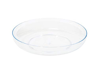 WGV 6" Inches Clear Hard Plastic Floral Decoration Designer Dish Plate, Plant Saucer Tray, Wedding Decor Centerpieces Pack of 24 Pieces - size: 6"