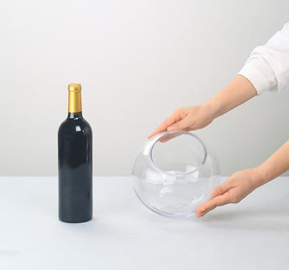 CYS EXCEL Glass Bubble Bowl (H-6" W-8", Approx. 3/4 Gal.) Small Fish Bowl Round Terrarium Vase Globe Flower Centerpiece for Weddings Events Arrangements - size: H-6" W-8"