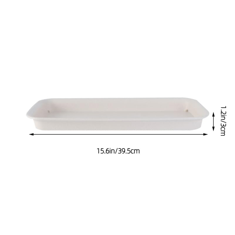 Healeved 3pcs Plastic Flowerpot Trays Rectangular Plant Saucer Elegant Square Plant Water Plate Bonsai Water Trays - size: 40.00X14.30X3.20CM