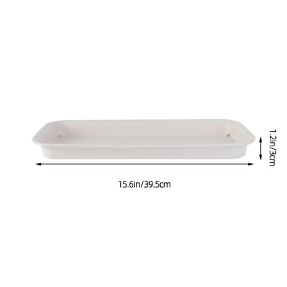Healeved 3pcs Plastic Flowerpot Trays Rectangular Plant Saucer Elegant Square Plant Water Plate Bonsai Water Trays - size: 40.00X14.30X3.20CM