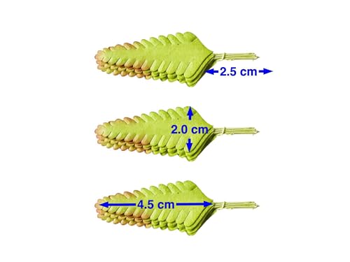 Ploen 25 pcs Light Green Leaves Ferns Mulberry Paper Leaves with Wire Stems Fern1 Leaf Mulberry Paper Craft Supplies Scrapbooking Embellishments for so Many Card DIY Craft Projects Leaves212