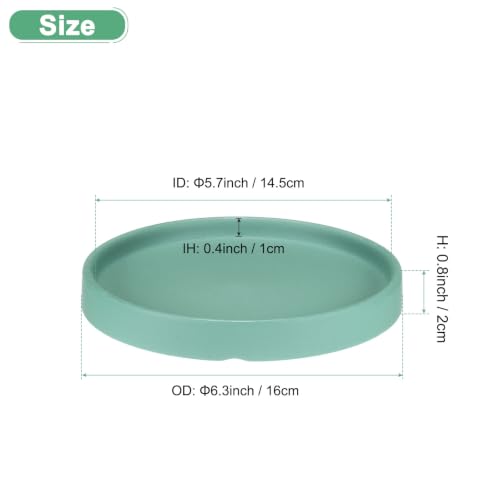 M METERXITY Ceramic Plant Saucer, 6.3 Inch Plant Water Catcher Tray, Plant Pot Saucers for Indoor/Outdoor Plants/Flower Drainage Drip Water Tray [Round Green Blue] - color: Green Blue