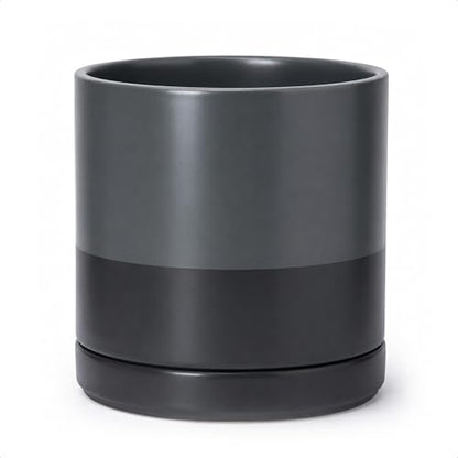 D'vine Dev 10 Inch Ceramic Planter Pot, Slate, 94-O-E-5 - color: Slate, size: Large