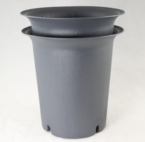 2 Round Cascade Plastic Bonsai Training Pot, Succulent & Orchid Planter - 6.5"x 6.5"x 6.75"
