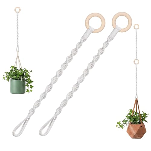 2pcs Adjustable Macrame Chain for Hanging Plants Connectable Rope