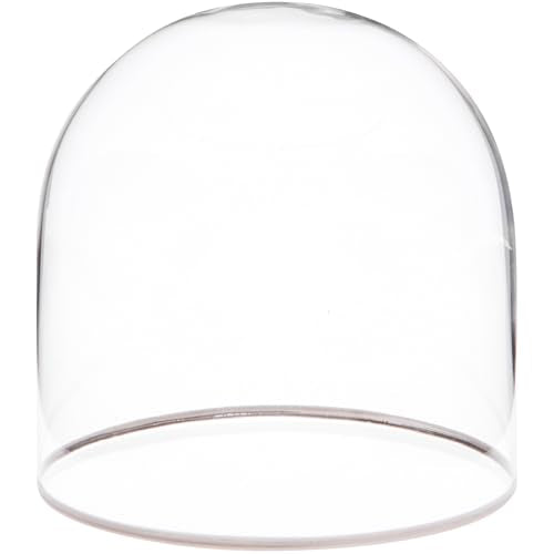 Plymor 4" x 4" Glass Display Dome Cloche with Silver Rim (no Base) - size: 4" x 4"