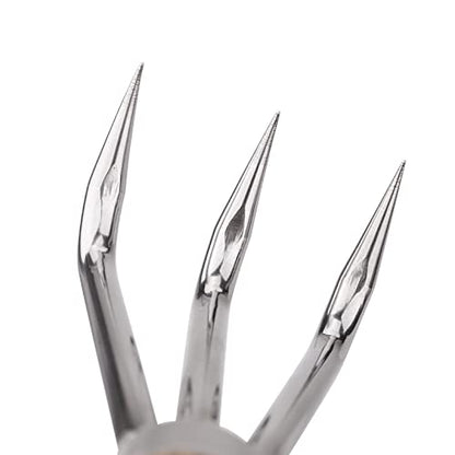 Nisaku NJP957 Nekaki Sanbondume Handheld Triple Claw Cultivator, Japanese Stainless Steel Tine Length 1.5-Inch, 5.5-Inch Polished Wood Handle - style: Triple Claw