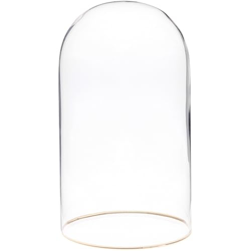 Plymor 4.5" x 8" Glass Display Dome Cloche with Gold Rim (no Base) - size: 4.5" x 8"