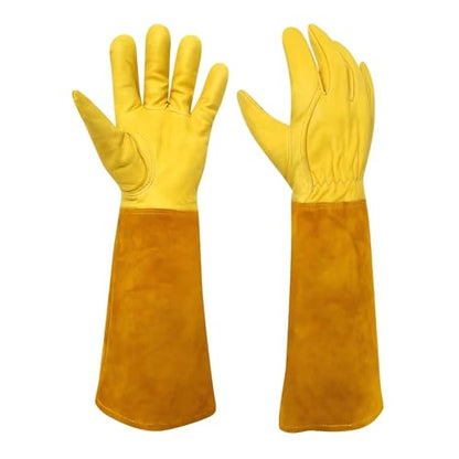 Thorn Proof Gardening Gloves, 100% Cowhide Comfortable Breathable for Rose Pruning, Cactus Handling and Gardening - size: X-Large(1 pair)