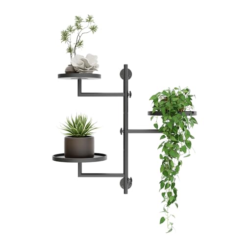 Rotating Wall Plant Shelves 3-Tier Metal Wall Plant Holder