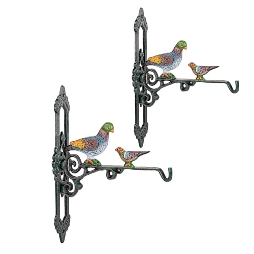 Sungmor Heavy Duty Cast Iron Hanging Plant Bracket - 2 Pack 10 Inches - color: Green - 2pcs & 9.8 inch