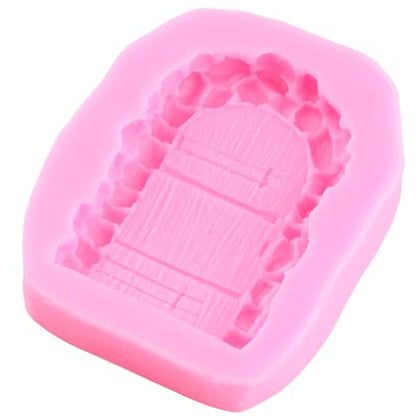 Garden Fairy Gnome Home Door Fondant Silicone Mold Set of 6 - color: Style B