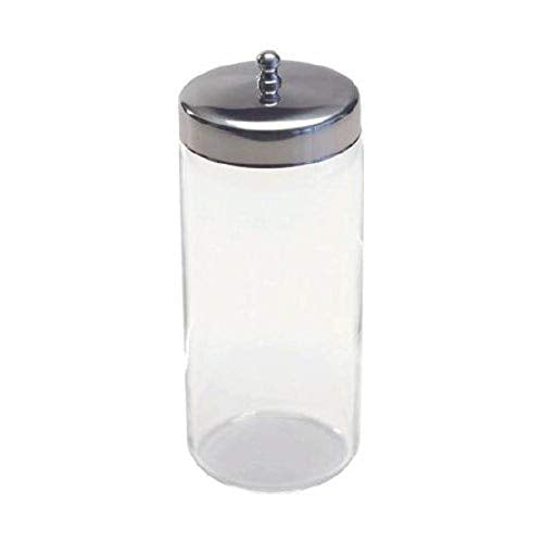 Graham-Field Glass Medical Sundry Jar with Lid, 6-5/8 x 3”, Clear Unlabeled Jar for Supplies (1 Count)