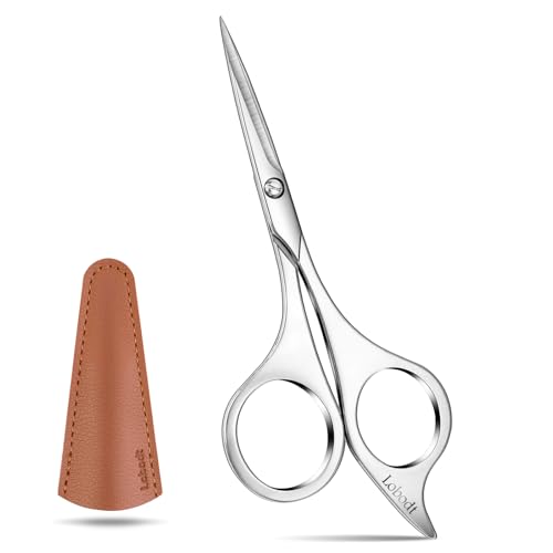 Professional beard scissors, 4.9-inch (silver) small pointed stainless steel hairdressing scissors, Moustache Trimming，suitable for personal care and beauty of both men and women - color: Silver