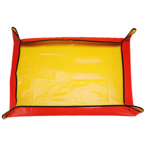 HARFINGTON Repotting Mat 31.5" x 39.4" PE Cloth Waterproof Plant Repotting Mat Foldable Portable Gardening Potting Tray with Metal Buckle for Indoor Plant Change Soil Watering, Yellow - color: Yellow, size: 31.5" x 39.4"