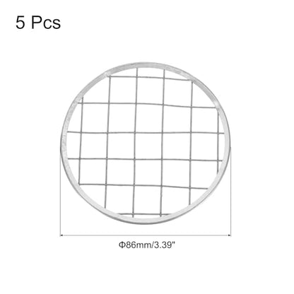 uxcell 5 Pcs Mason Jar Flower Insert Lid, 86mm Flower Grid Frog, Silver Tone - size: 84mm