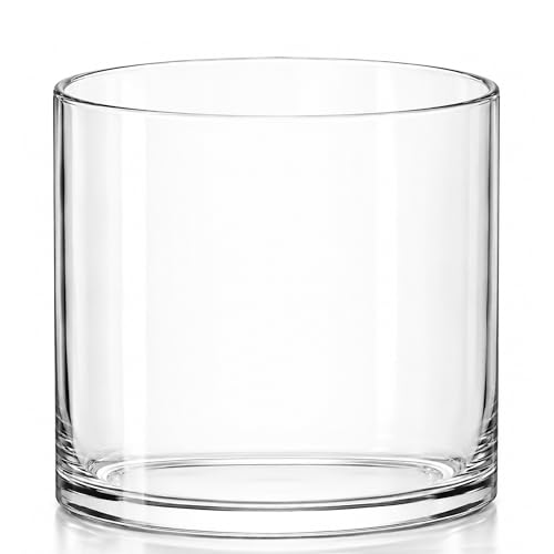 Royal Imports Glass Cylinder Flower Vase Cylinder Shape, 5"x5", Clear - size: 5" wide x 5" tall