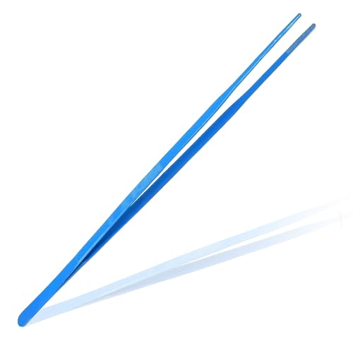 24" Extra Long Straight Aquarium Tweezers, Feeding Tongs, Stainless Steel Blue