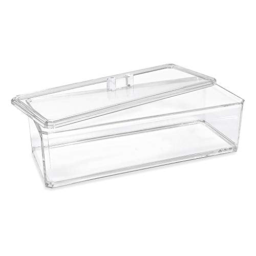 Isaac Jacobs Clear Acrylic Stackable Storage Organizer with Lid
