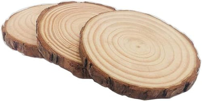 Unfinished Natural with Tree Bark Wood Slices 10 Pcs 4.2-4.7 inch Disc Coasters Wood Coaster Pieces Craft Wood kit Circles Crafts Christmas Ornaments DIY Crafts with Bark for Crafts Rustic Wedding - size: 10pcs 4.2-4.7inch
