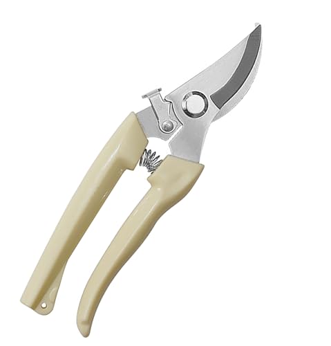 Garden Flower Shears Pruning Shears 6.9 inches Scissors Heavy Duty Plant Scissors for Cutting Flowers, Trimming Plants, Bonsai, Fruits Picking (White Handle) - style: White Handle