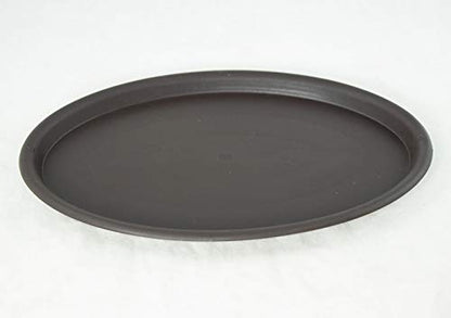 2 Sets Oval Heavy Duty Dark Brown Plastic Cactus & Succulent Planter, Bonsai Training Pot + Tray + Mesh - 7"x 4.5"x 2" (2xB-8+1021)