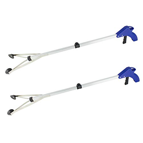 BeGrit 2 Pcs Reacher Grabber Suction Cup Grip Foldable Long Arm Reaching Claw Hand Grabber Trash Pickup Tool