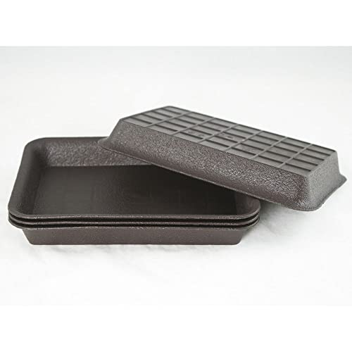 4 Pcs Rectangular Dark Brown Plastic Humidity / Drip Tray for Bonsai Tree 7"x 5"x 1"