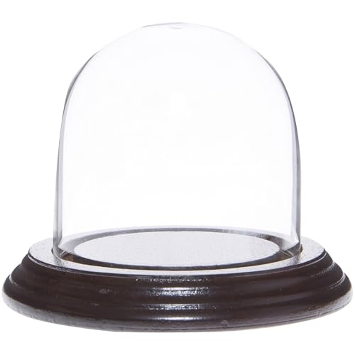 Plymor 3" x 3" Glass Display Dome Cloche (Dark Mahogany Veneer Base) - color: Dark Mahogany Veneer Base
