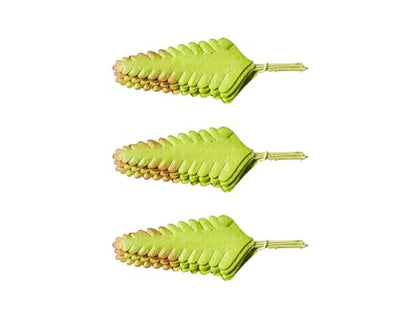 Ploen 25 pcs Light Green Leaves Ferns Mulberry Paper Leaves with Wire Stems Fern1 Leaf Mulberry Paper Craft Supplies Scrapbooking Embellishments for so Many Card DIY Craft Projects Leaves212