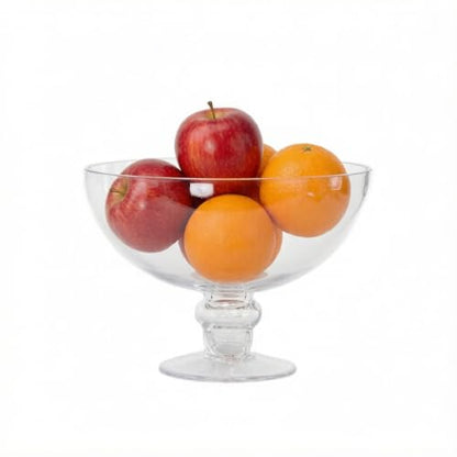 CYS EXCEL Glass Decorative Footed Bowl (H:6" D:8") | Fruit Display Terrarium Compote Vase Kitchen Table Centerpiece - style: Modern