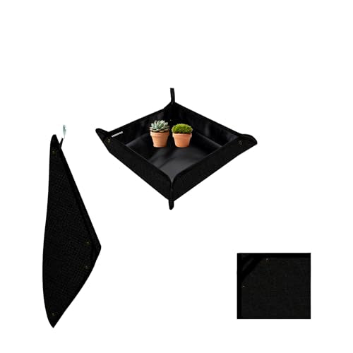 27"x27" Plant Transplanting Mat - Thickened Waterproof Potting Mat, Succulent Gardening Mat, Portable Repotting Mat for Mess Control, Indoor Outdoor Use (PVC-Black) - color: Black, size: 27" x 27" x 0.1"