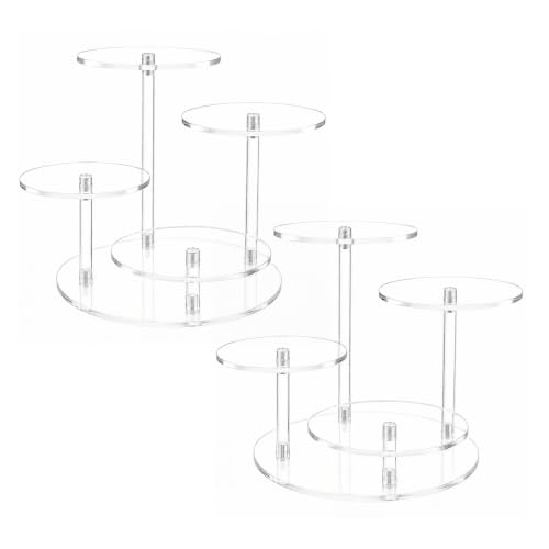 4-Tier Clear Acrylic Display Riser:For LEGO Botanical Collection Sets,Multi-Tier Showcase Figurine Display Shelf Riser for Collectibles and Room Decor,Tabletop Plant Stand,Perfume Riser Holder (2 pcs) - color: 2 pcs