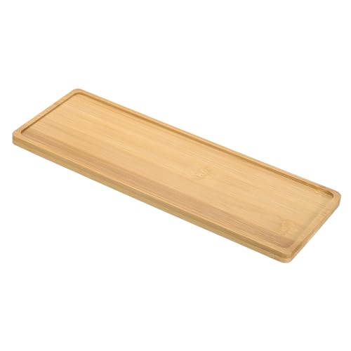 PATIKIL Bamboo Wood Saucer, 11x4 Inch Rectangle Wooden Plant Drainage Tray Bonsai Plants Saucer Succulent Pot for Home Balcony - size: 11" x 4" x 0.4"