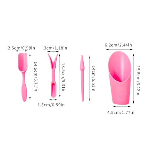 1 Set Gardening Tools, Including Shovel, Transplanter, Puncher and Spoon, Perfect for Plant Lovers (Pink) - color: Pink