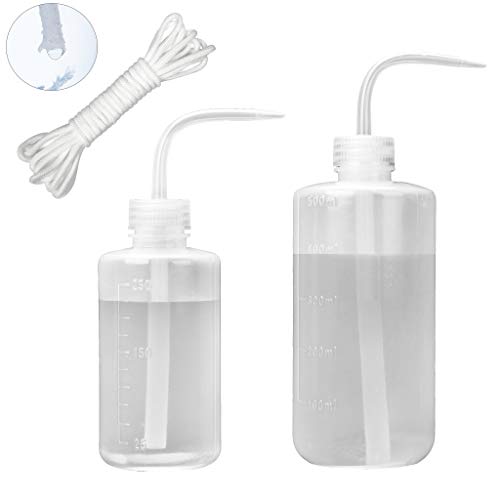 ORIMERC Small Watering can for Indoor Plants, Squeeze Wash Bottle for Succulent Watering, Irrigation Bottle for Plant Watering, Rinse Bottle for Tattoo, Eyelash, Eye wash, Lab, 250ML+500ML/8OZ+17OZ - size: 250ML+500ML/8OZ+17OZ