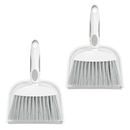 NACENA Small Dust Pan and Brush Set, 2 Pack, White&Gray - size: 2-Pack