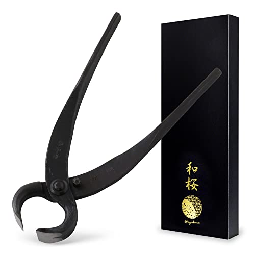 Wazakura Hand Forged Bonsai Root Cutter MADE IN JAPAN 6.7 inch (170 mm), Black Carbon Steel Bonsai Tree Cutter for Branch and Roots, Multipurpose Japanese Gardening Tools - color: Straight-grip