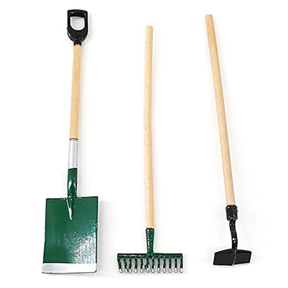 6 Pcs 1:12 Miniature Dollhouse Garden Tools Miniature Shovels Watering Can Mini Doll House Working Accessories [FDXGYH]