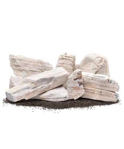SubstrateSource Natural Aquarium Stones - Light Greyish Cream w/Layered Folds, Smooth Surface, Freshwater Aquascaping Rocks, Shrimp & Betta Fish Tank Decor, Canyon/Valley Layouts - Gobi Desert, 30 LB - color: Gobi Desert, size: 30 Pounds