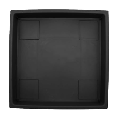 The HC Companies Accent Square Plant Saucer - Durable Plastic Trays for Plants - Stylish Square Tray for Water Drainage - UV Resistant Planter Saucer for Indoor & Outdoor Use (11”, Black, Pack of 1) - color: Black, size: 11"