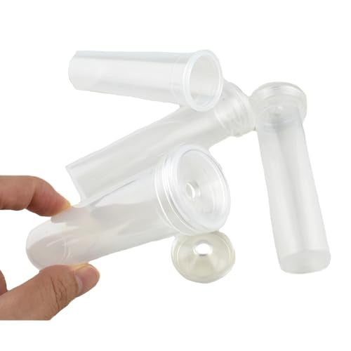 HAHIYO 10PCs 4.3X1.5inch 60ml Transparent Plastic Floral Tubes Floral Water Tubes Flower Vials with Silicone Cap for Plants Fresh Flowers Arrangement Decoration Milkweed Cutting Florist Supplies - color: Transparent, size: Transparent-4.3x1.5Inch-10P