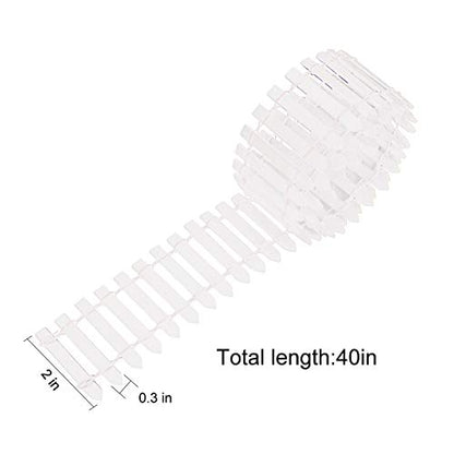 Prsildan 40 Inches Miniature Fairy Garden Fence, DIY Wood Picket Fence Mini Ornament - color: White One Pack