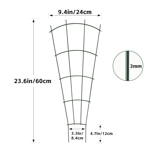 Thealyn 24" Metal Plant Trellis, Climbing Plant Support, 4 Pack (Green) - color: Green, size: 24 inch
