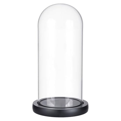 UNICRAFTALE Clear Cloche Glass Dome with Base 8.3 Inch High Handmade Glass Cloche Antique Collectibles Decorative Bell Jar for Succulents Plants Fairy Lights Table Decor Medal Photos - size: 11x21cm