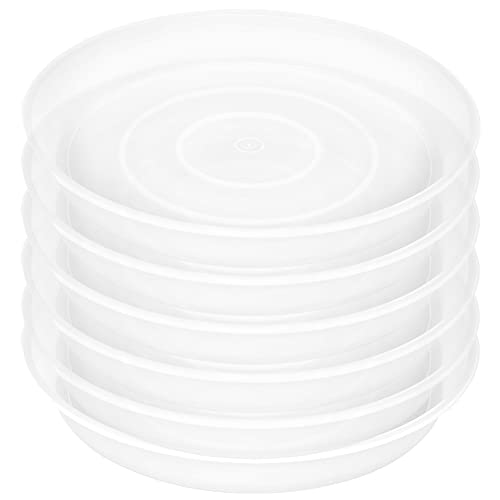 6 Pack Plant Saucer Tray, 4 5 6 8 10 12 13 15 17 19 inch Plant Saucers, Heavy Duty Plastic Plant Drip Trays for Indoors, Flower Plant Water Tray, Plant Trays for Pots Base (6 inch, Clear) - color: Clear, size: 6"