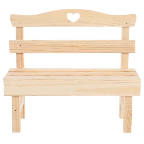 KESYOO Miniature Wooden Pine Bench Figurine, Decorative Mini Benches for Crafts and Outdoor Statues, Photography Prop Dollhouse Furniture Chair