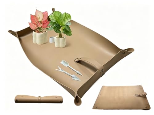 PU Leather Repotting Mat for Indoor Plants with 2 Tools