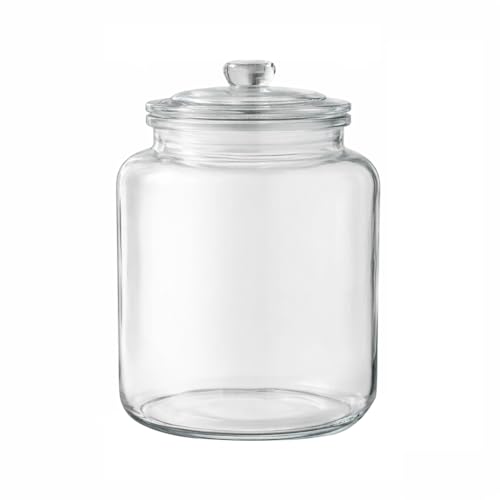 4 Gallon Glass Jar with Lid Large Cookie Jar with Big Opening Airtight Food Storage Canister Canning Jars for Flour Sugar Dog Treats Pasta Candy Glass Containers with Lids for Kitchen Pantry - size: 4 Gallon