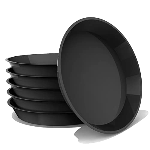 6 Pack Plant Saucer 12 14 16 18 20 22 Inch Plastic Plant Tray, Sturdy and Durable Flower Pot Container Accessories Plant Pot Saucers for Indoor and Outdoor (16 Inch, Black) - size: 16 Inch